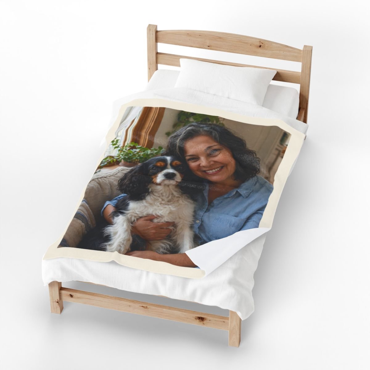 The cuddle blanket, example portrait shown